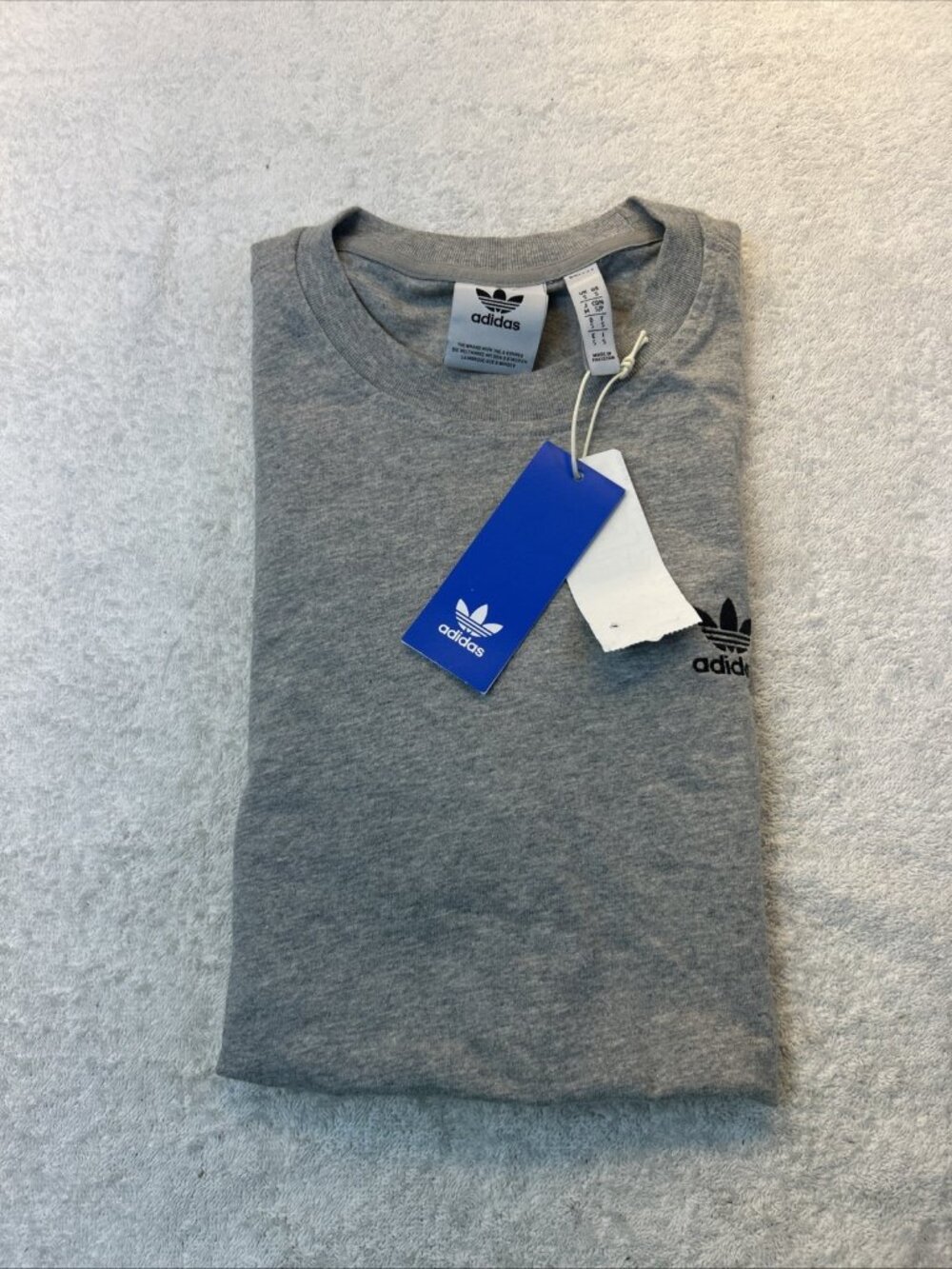 Adidas Originals Trefoil Essentials Tee Shirt Gray Sz Small Short Sleeve New - Picture 4 of 4